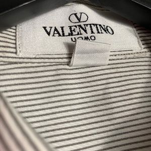 Valentino Uomo Gray Stripe Dress Shirt, 16.5